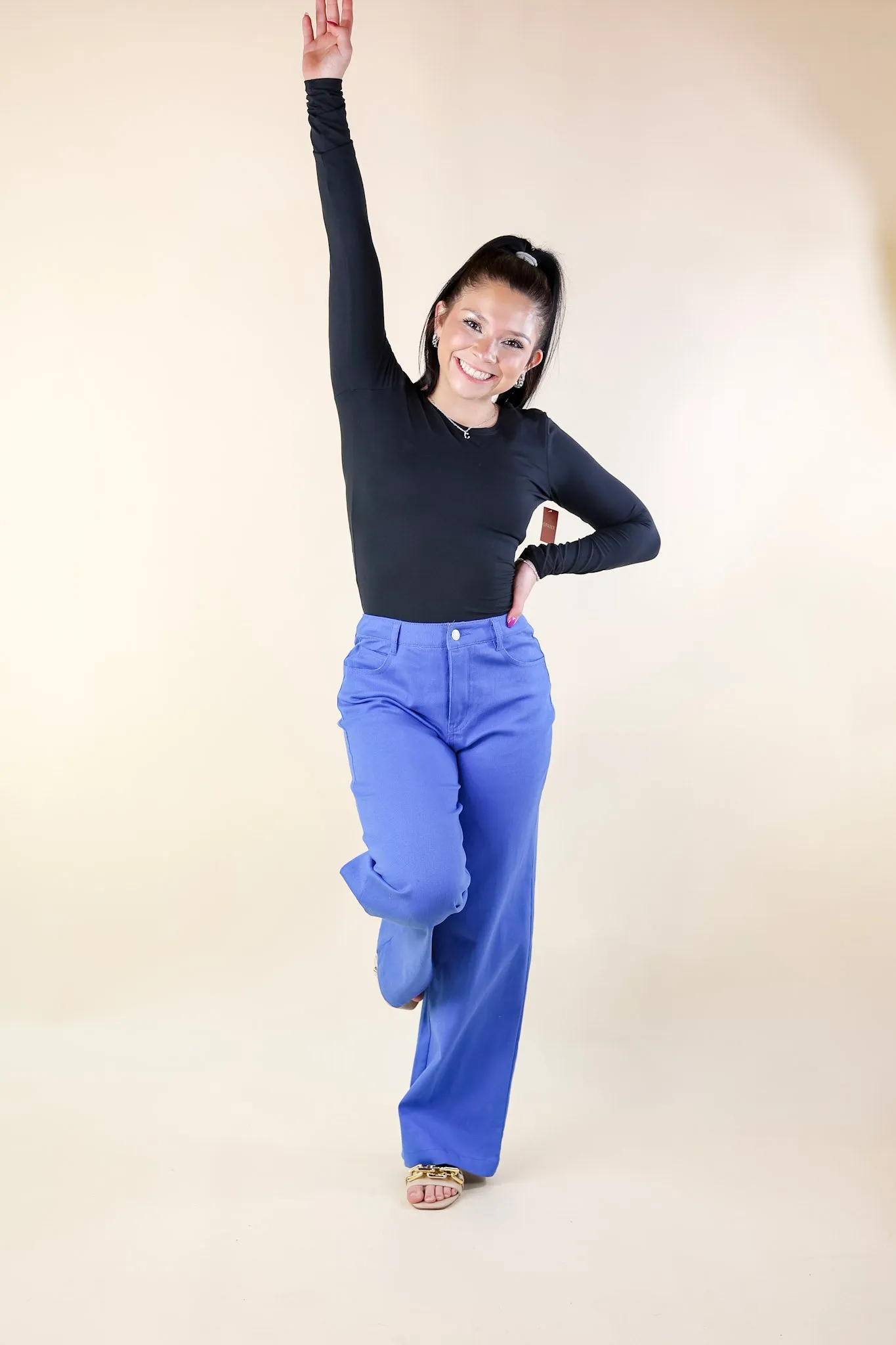 The Best Cropped Wide Leg Jeans In Royal Blue