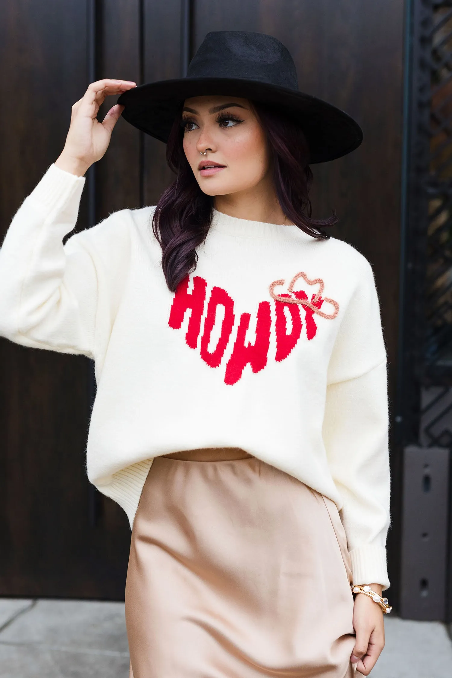 The Howdy Cream Knit Sweater