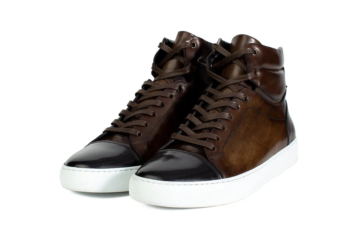 The Lewis High-Top Sneaker - Chocolate