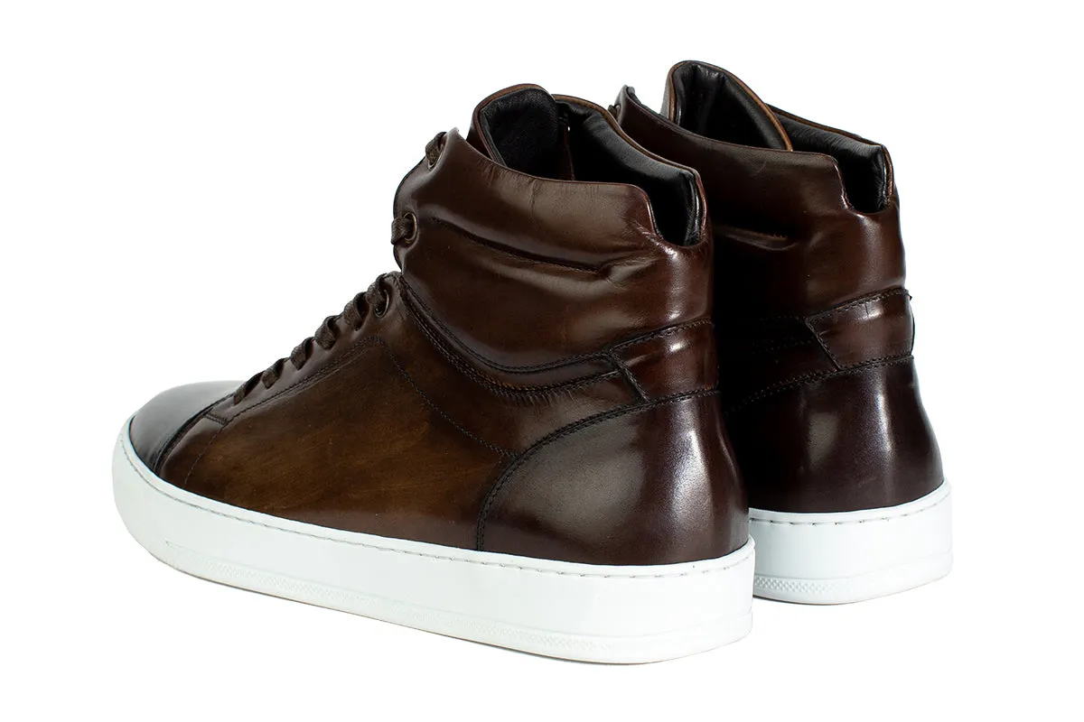 The Lewis High-Top Sneaker - Chocolate