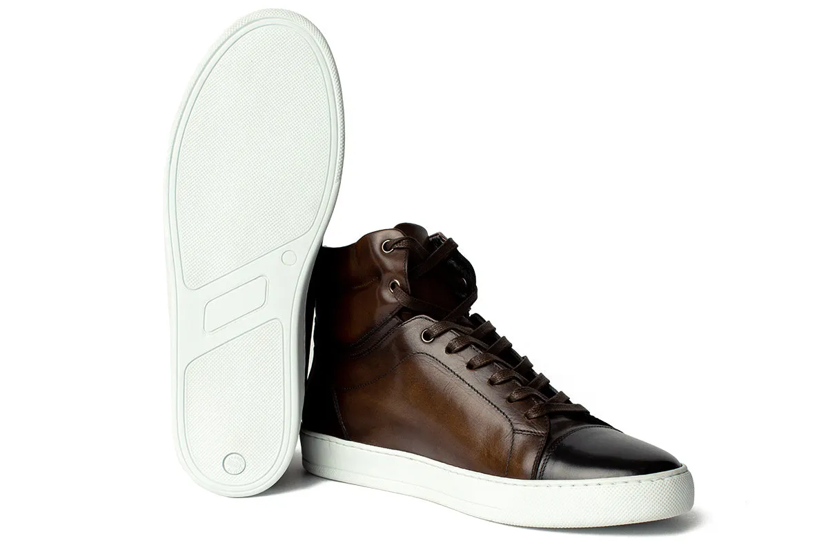 The Lewis High-Top Sneaker - Chocolate