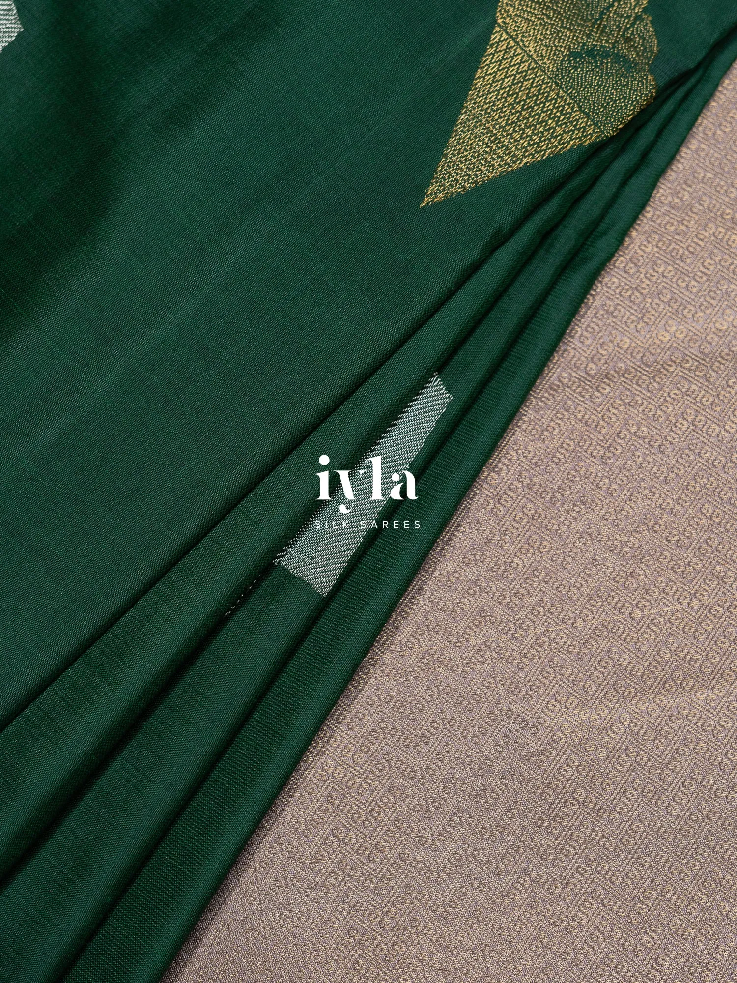 The Pine Green Frostbite Kanjeevaram in Pure Gold Zari