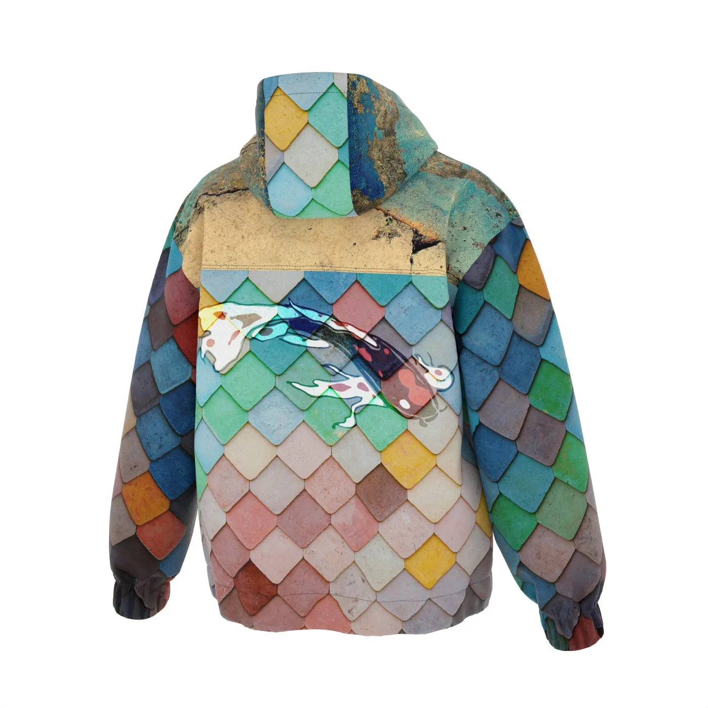 Tiled Wall And Koi Windbreaker