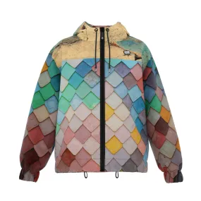 Tiled Wall And Koi Windbreaker