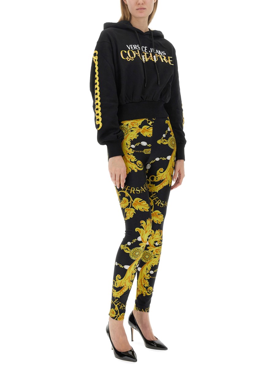 VERSACE JEANS COUTURE      FELPA IN COTONE CON STAMPA LOGO