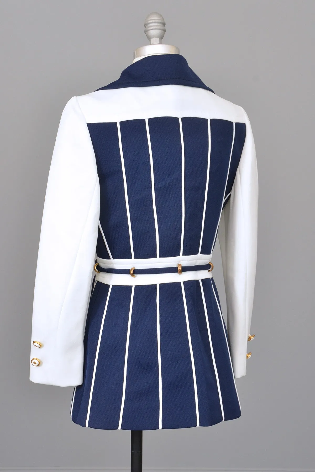 Vintage Lilli Ann Navy Blue and White Nautical Mini Coat