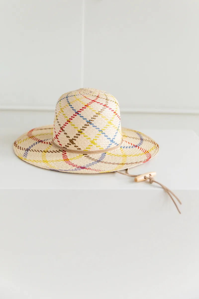 WALKING HAT IN CHECK PANAMA STRAW