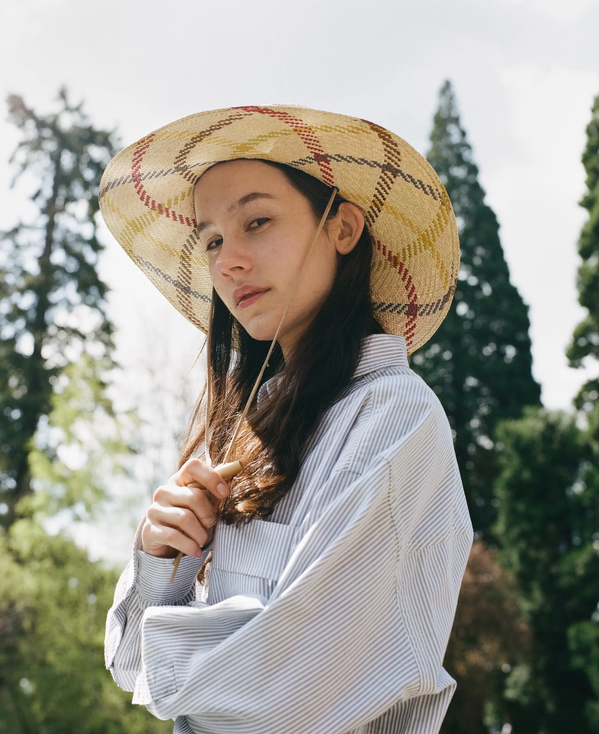 WALKING HAT IN CHECK PANAMA STRAW