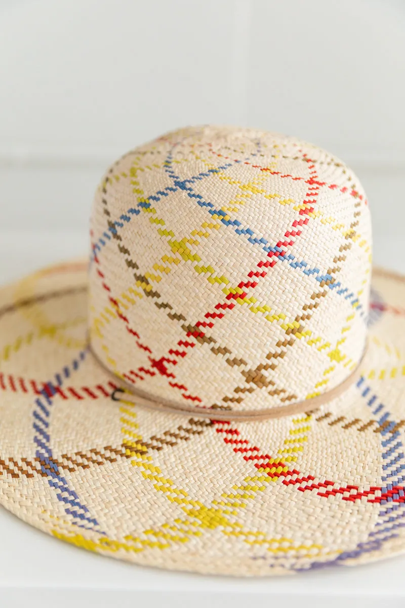 WALKING HAT IN CHECK PANAMA STRAW