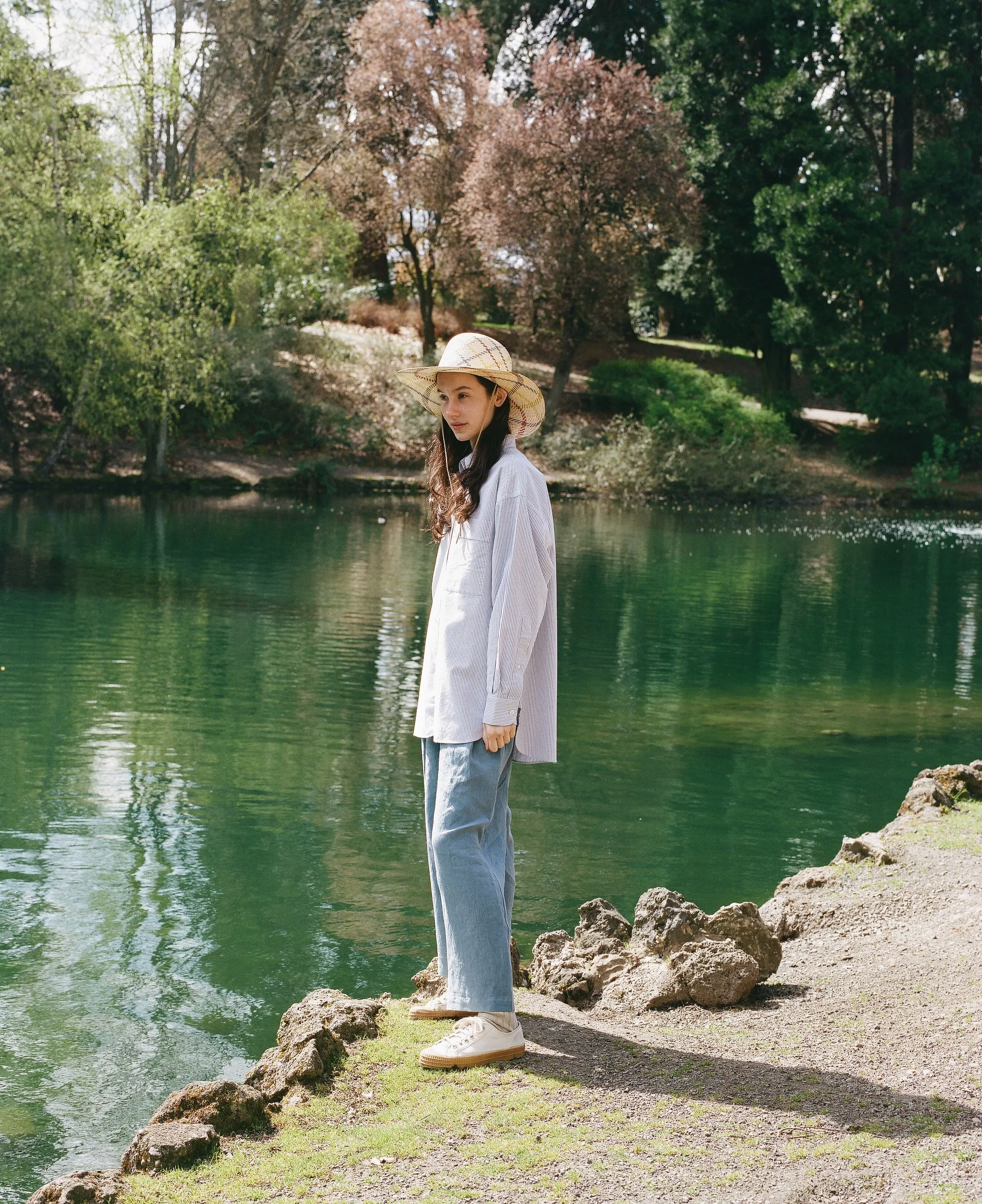 WALKING HAT IN CHECK PANAMA STRAW