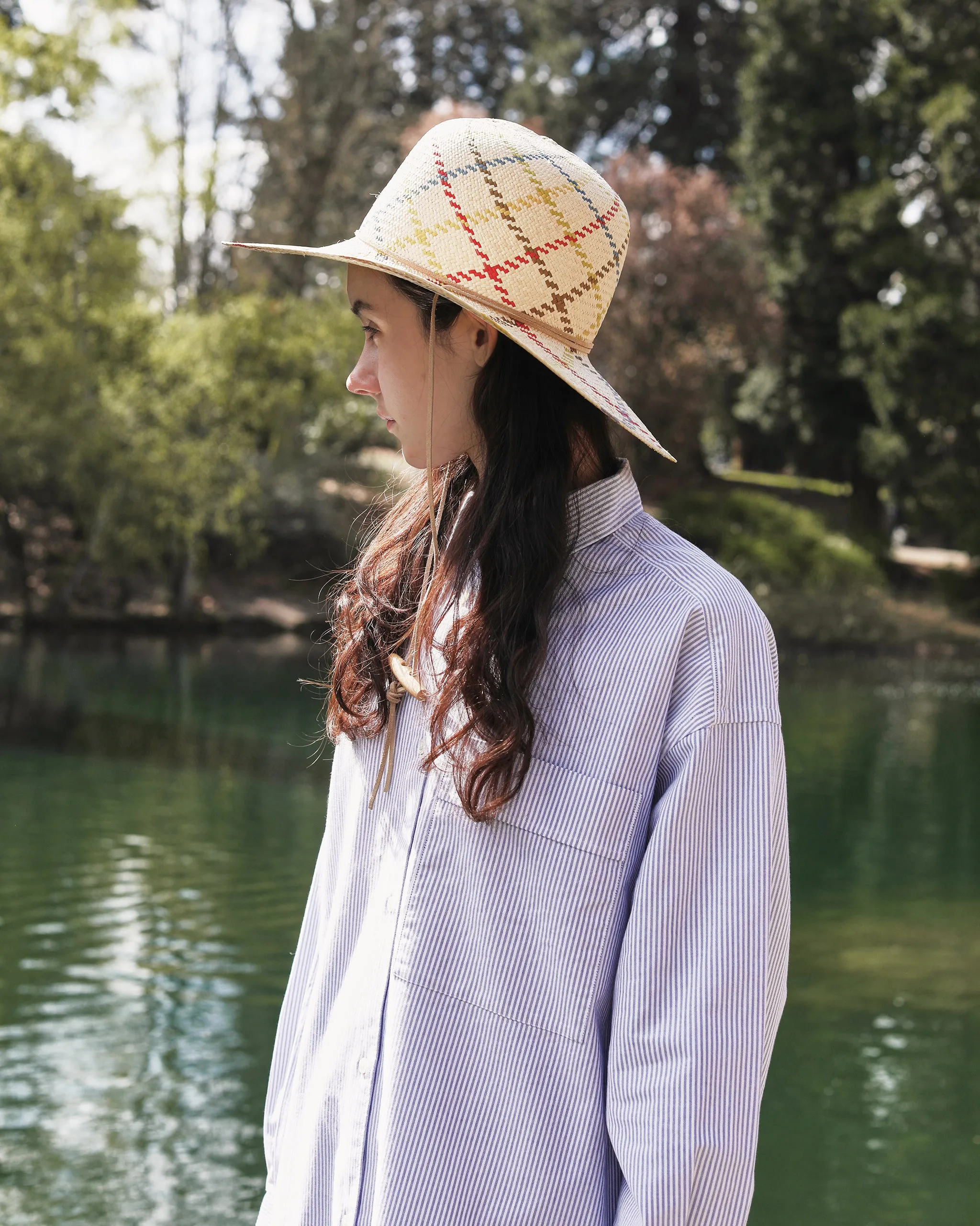 WALKING HAT IN CHECK PANAMA STRAW