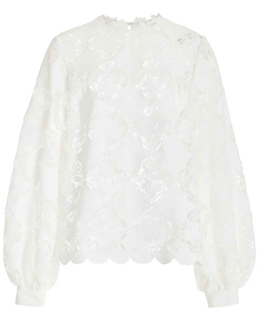 White Eyelet Gardenia Guipure Blouse