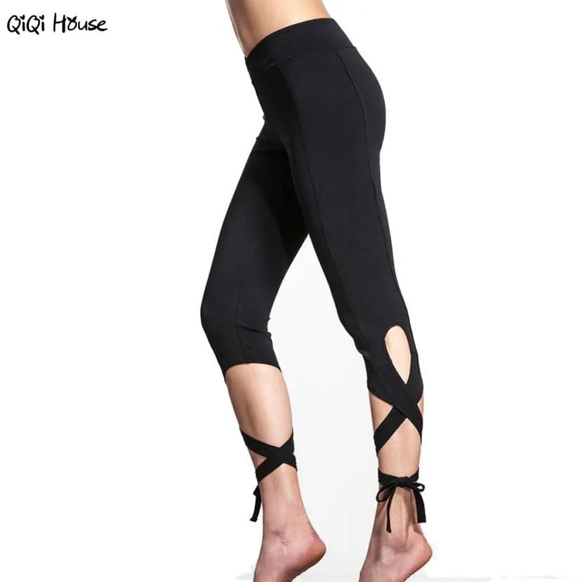 Woman Pants Workout Fitness Women Leggings Cross Bangage Pants Summer Fitness Wear Leggings Pantalons Taille Elastique Femme#A11