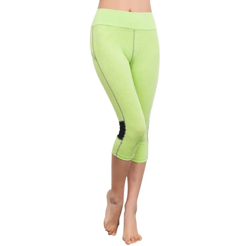 Women Casual Fitness Quick Drying Pants Exercise Knee-Length Slim Pants LY5 SM6