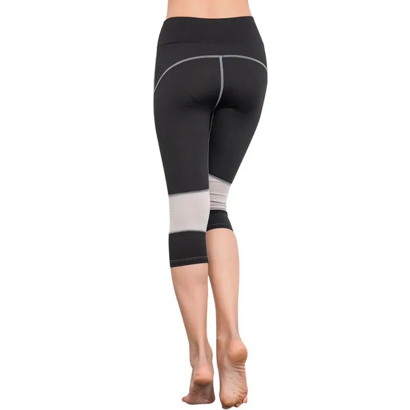 Women Casual Fitness Quick Drying Pants Exercise Knee-Length Slim Pants LY5 SM6