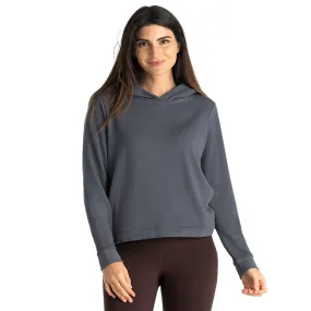 Women's Bamboo Lightweight Fleece Cropped Hoody - Storm Cloud