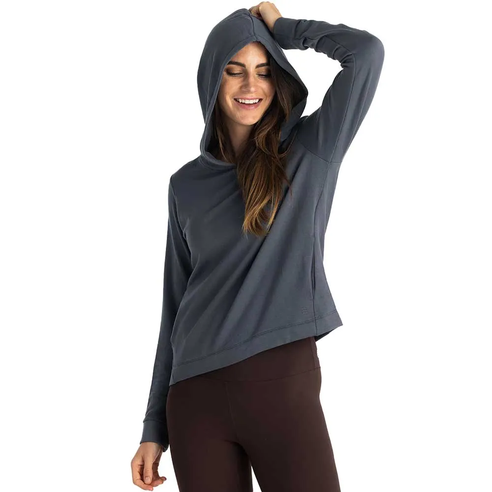 Women's Bamboo Lightweight Fleece Cropped Hoody - Storm Cloud