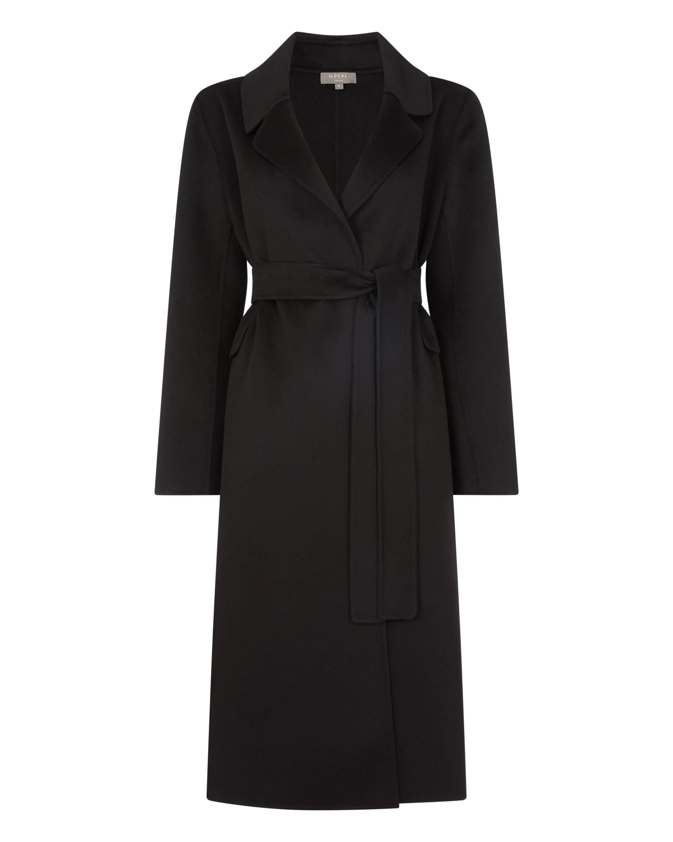 Women's Notch Lapel Cashmere Coat Black