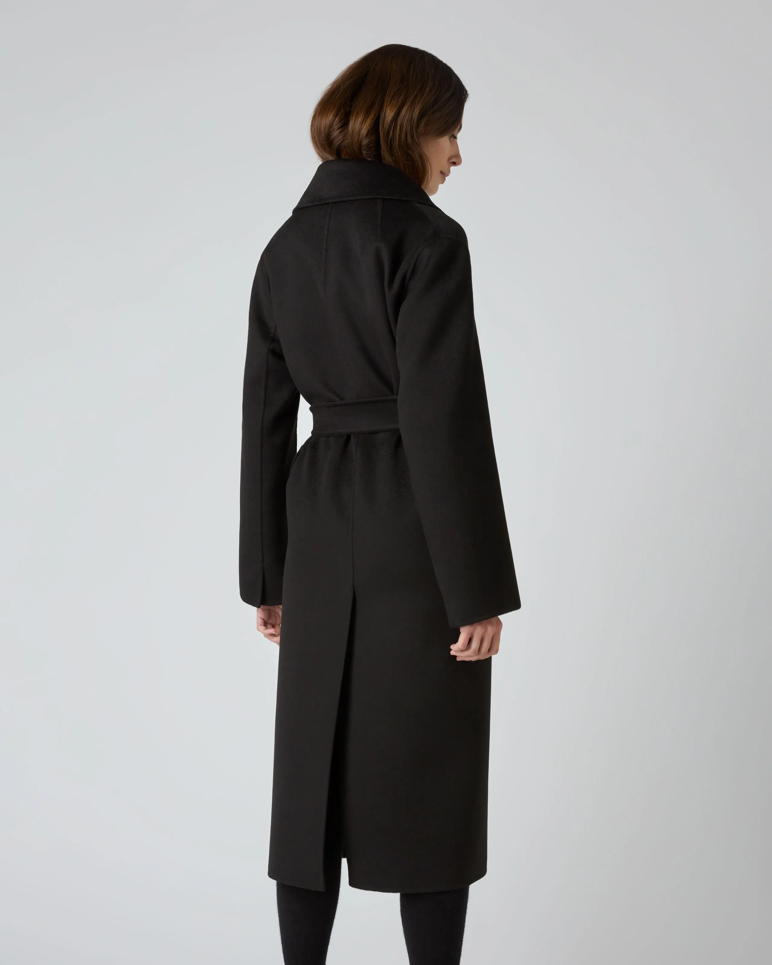 Women's Notch Lapel Cashmere Coat Black