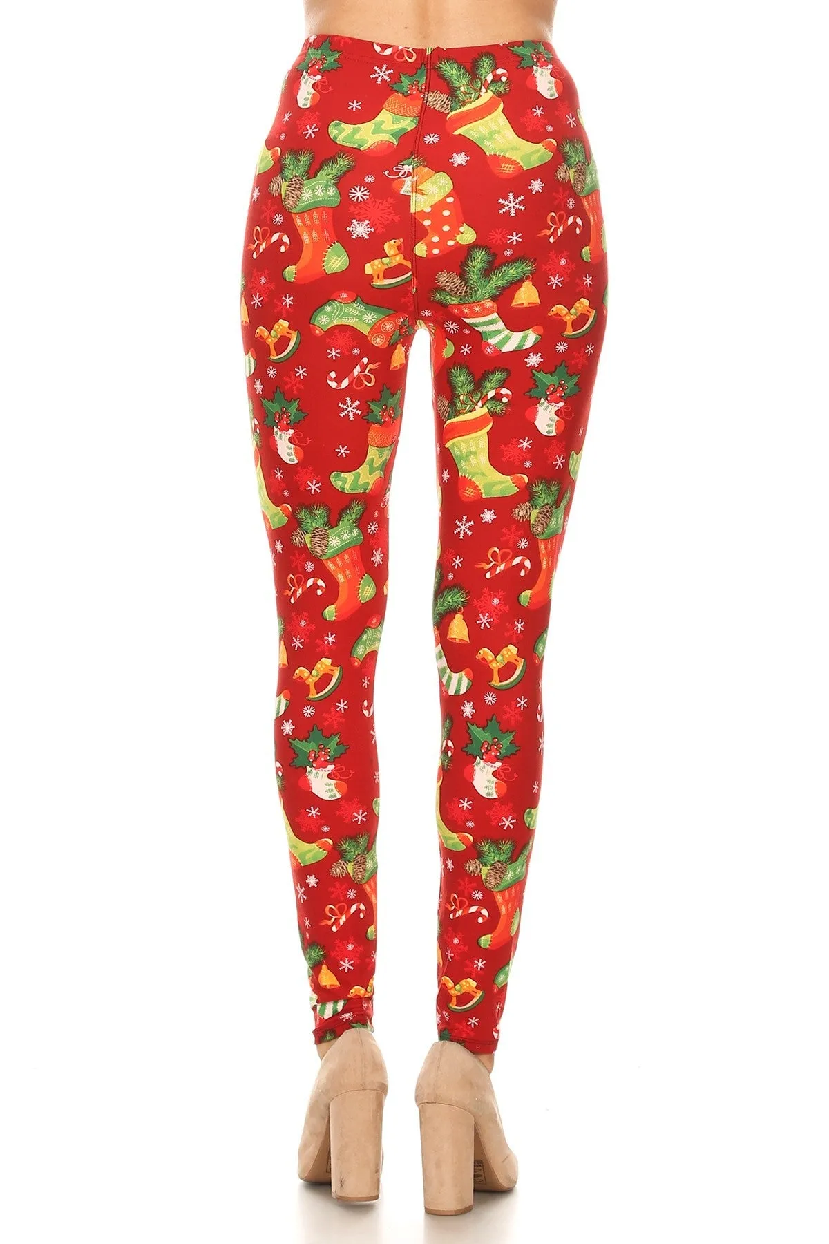 Women's Regular Christmas Socks Holiday Gift Pattern Printed Leggings