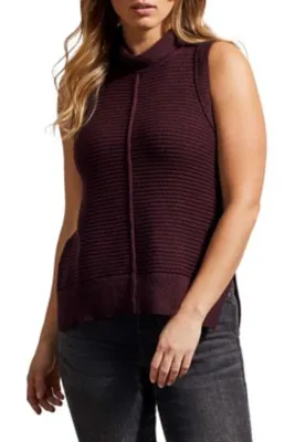 Women's Tribal Sweater Sleeveless Turtleneck Pullover Sweater