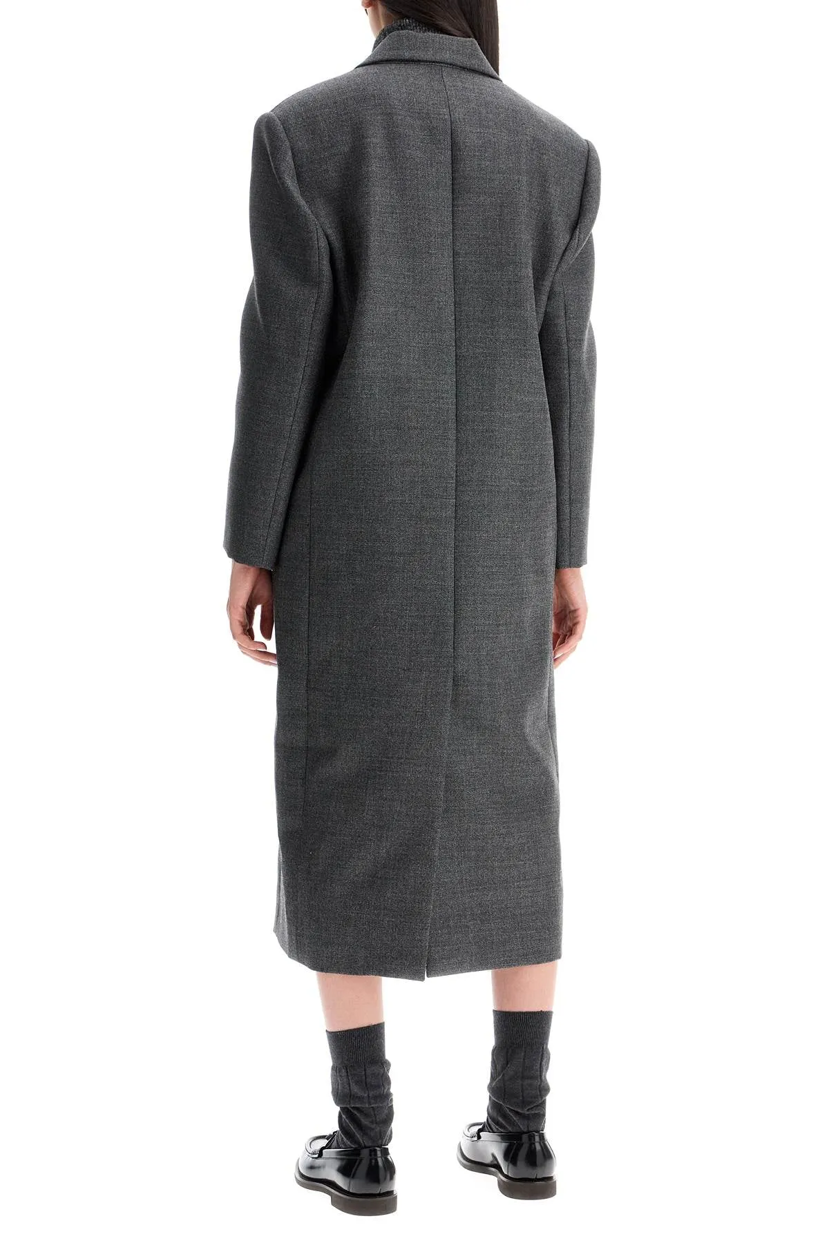 woolen overcoat in canvas fabric