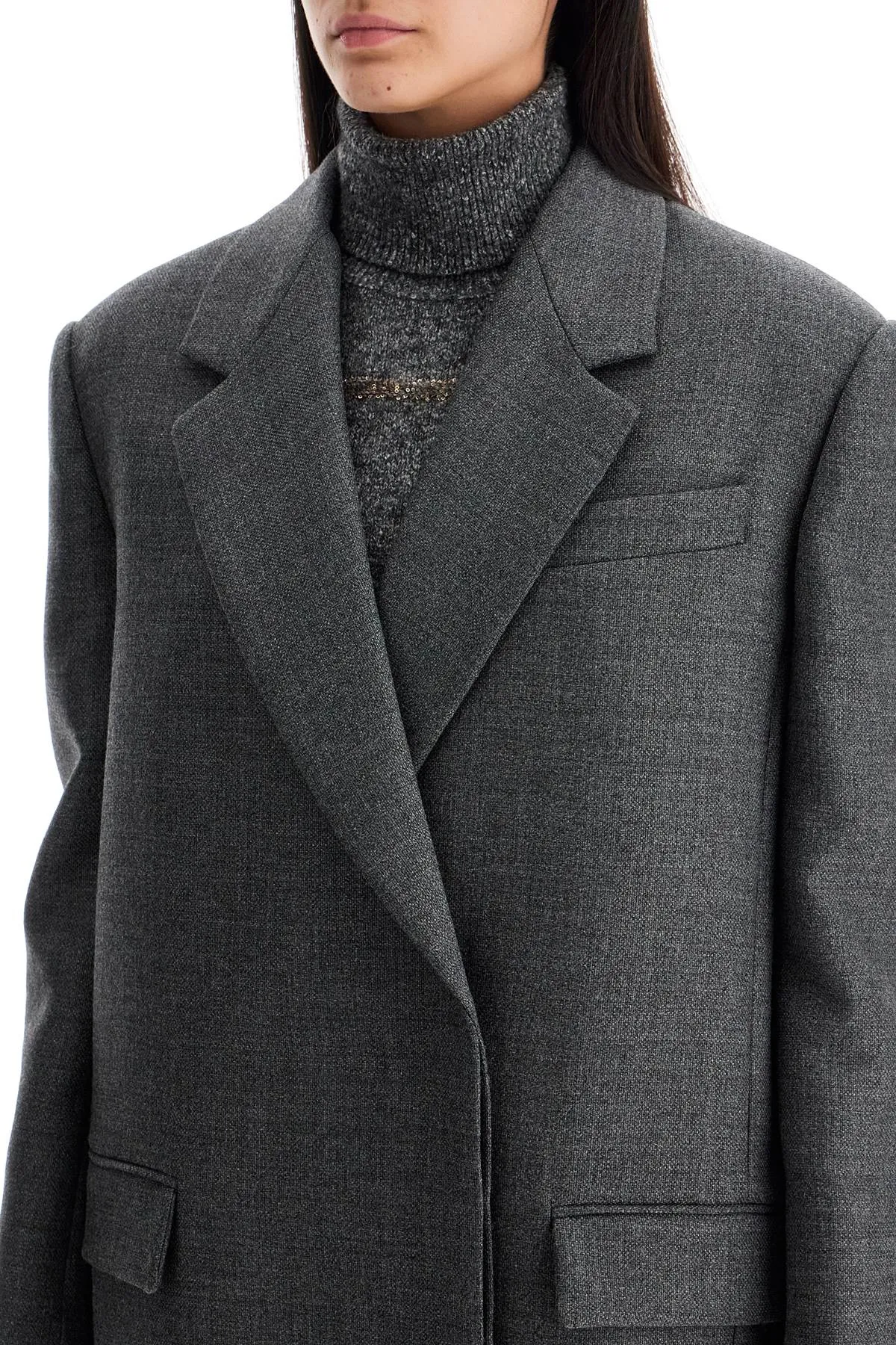 woolen overcoat in canvas fabric