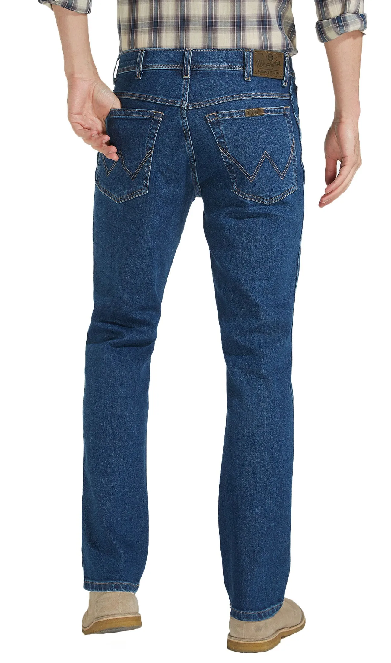 Wrangler Durable Stretch Denim Jeans Darkstone Blue