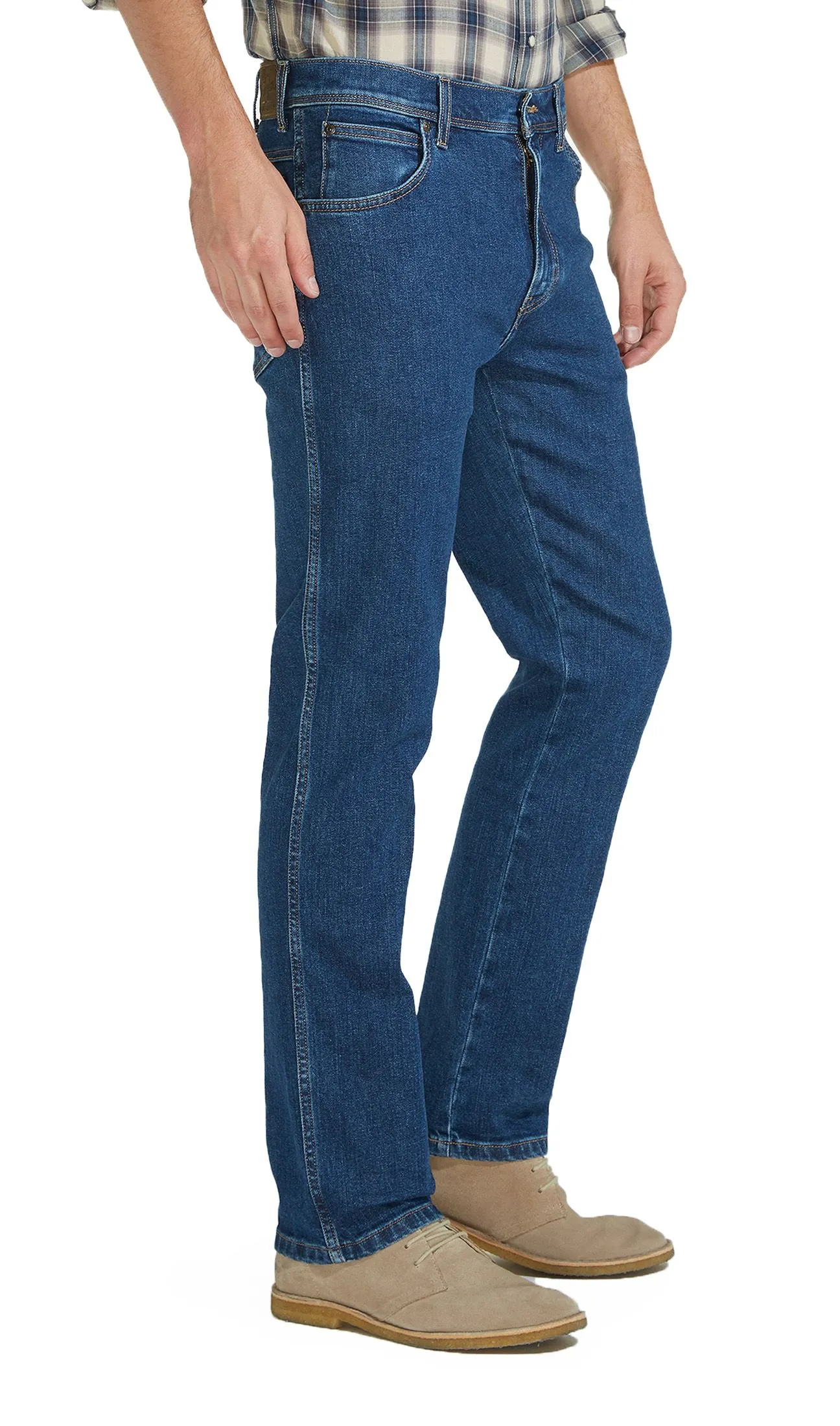 Wrangler Durable Stretch Denim Jeans Darkstone Blue