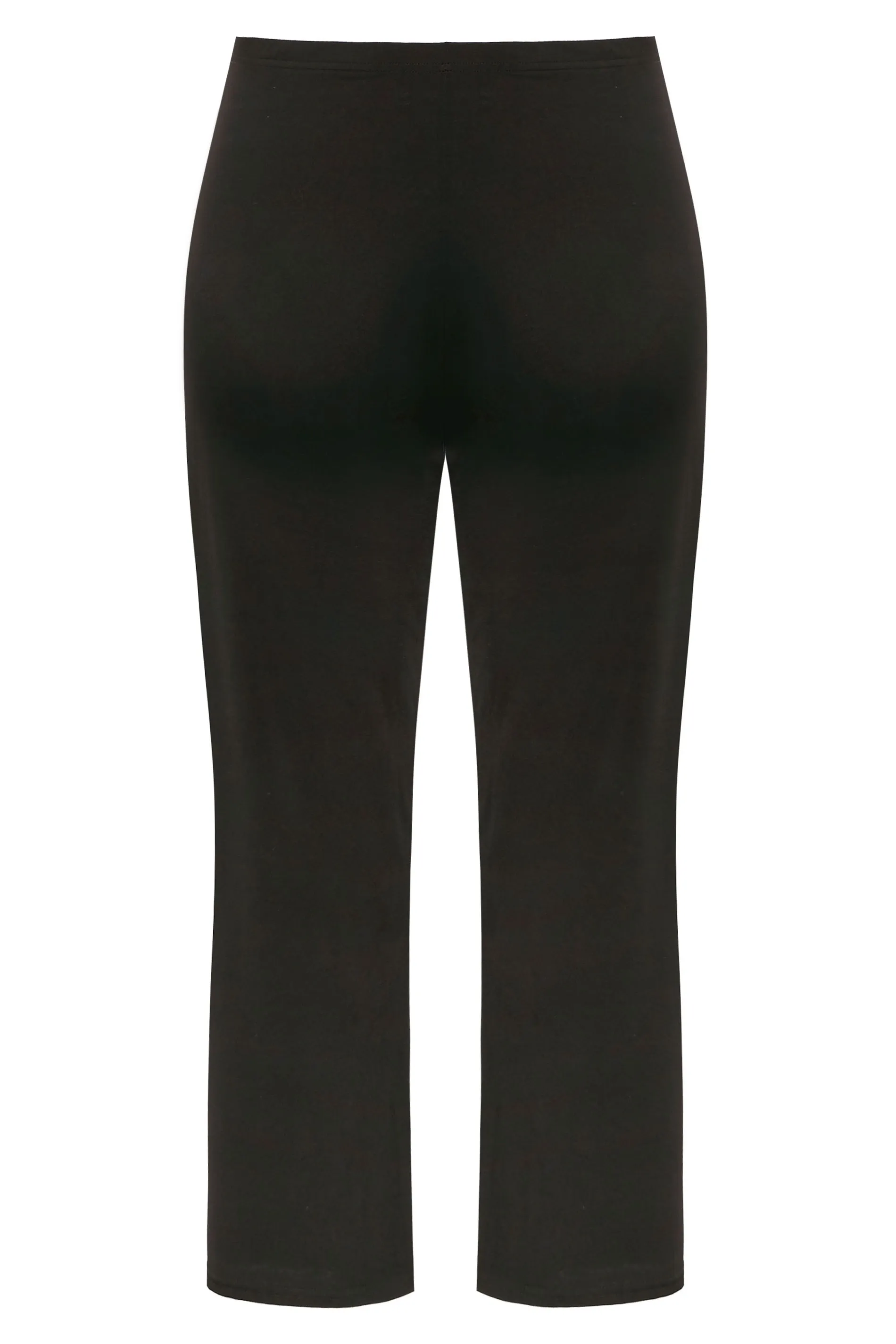 YOURS Curve Black Pull On Wide Leg Stretch Trousers