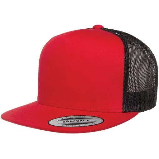 Yupoong 6006 Flat Billed Trucker Hat