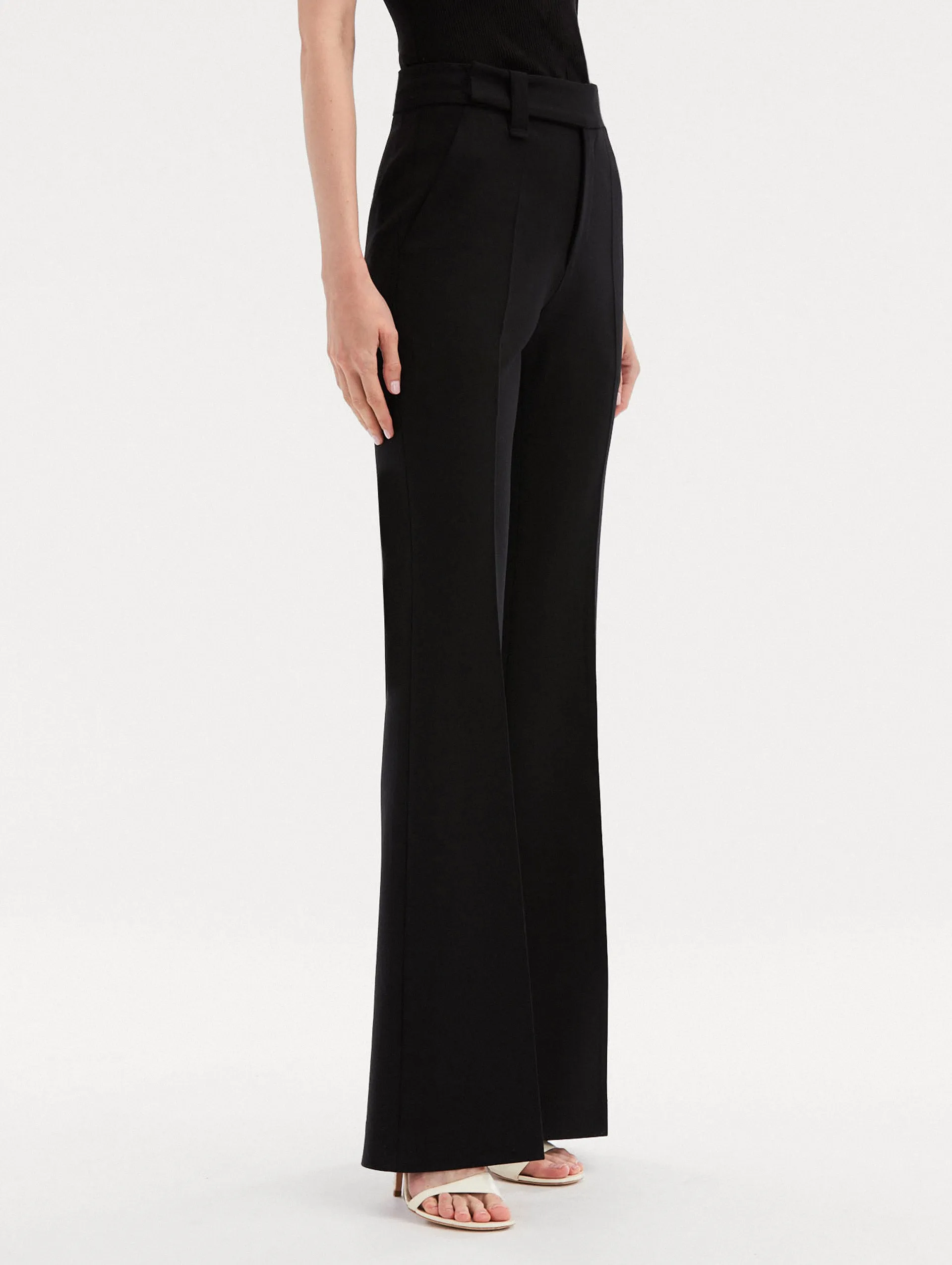 Zip Front Flare Leg Pant